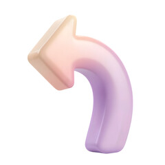 Aufkleber - Stylized, 3D arrow with pastel hues, pointing right, against a backdrop of soft, blended colors.