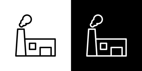 Wall Mural - Industrial factory icon line art, vector set
