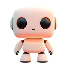 Poster - Cheerful, light-toned robotic figure, digitally rendered with simple, expressive features.