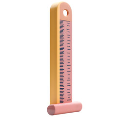 Poster - Vertically oriented, colorful measuring device with a graduated scale.  The design is simple and modern.
