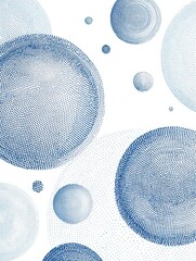 Poster - Abstract blue circles pattern on white background in dotted style graphic design illustration