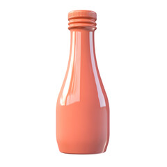 Aufkleber - Single, peach-colored,  glossy beverage bottle, angled slightly and positioned in front of a muted background.  The bottle has a smooth,  polished surface.