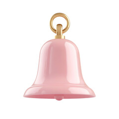 Poster - Glossy, pink bell-shaped object, likely a decorative hanging light fixture. The bell features gold accents.