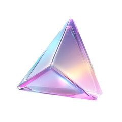 Aufkleber - Three-dimensional, iridescent pyramid shape, showcasing a vibrant color gradient.  The digital design has a smooth, glassy texture.