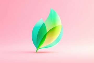 Poster - A leafy green logo with a pink background