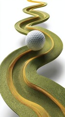 Poster - Dynamic golf ball path on a textured surface.