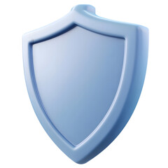 Poster - Light-blue, 3D-rendered shield icon.  It showcases a simple, modern design.