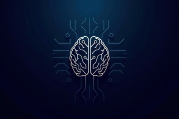 Poster - A brain is shown in a blue background with a white outline