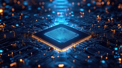 blue silicon wafer macro with high-resolution royalty-free tech asset perfect for digital design pre