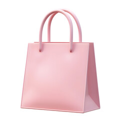 Fototapete - Light pink handbag, featuring sleek, simple design elements, isolated on a backdrop.  The illustration showcases a fashionable tote bag.