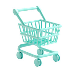 Fototapete - Pastel-toned, open shopping cart, angled, and with a modern design, suitable for promotional or marketing purposes.