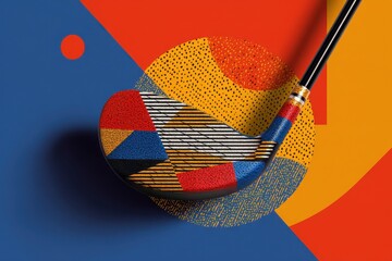 Poster - Abstract geometric design of a golf club head.