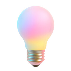 Aufkleber - Digitally rendered  image of a colorful light bulb, showcasing a gradient of pastel hues.