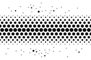 Wall Mural - Circles Pattern Fade in and Fade Out Vector Abstract Geometric Technology Background. Black Halftone Triangular Tiles Banner Minimal Style Dynamic Tech Wallpaper