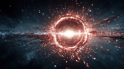 Poster - Cosmic energy burst abstract universe digital art infinite space close-up the power of creation