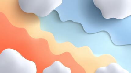 Poster - Colorful abstract clouds over a peaceful horizon digital artwork tranquil environment creative concept