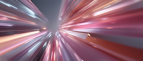 Leinwandbilder - Dynamic light speed journey through a futuristic abstract space digital art immersive environment high-tech viewpoint