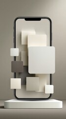 Poster - Innovative technology display modern studio digital art minimalist environment close-up view abstract concept