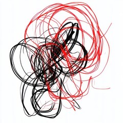 Wall Mural - a scribble abstract drawing black.