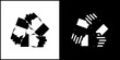 © Franklin - Teamwork icon flat vectors set. black and white