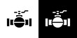 © Franklin - Valve icon flat vectors set. black and white