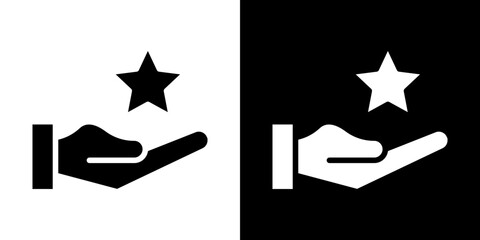 Loyalty program icon flat vectors set. black and white