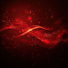Poster - Abstract fiery waves of red light