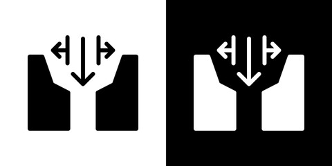 Wall Mural - Gap icon flat vectors set. black and white
