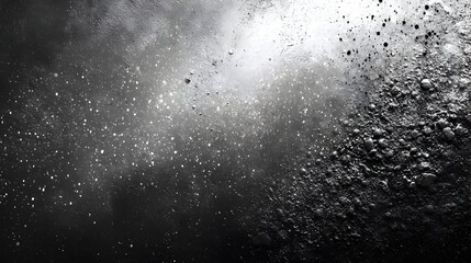 Wall Mural - a dramatic dark gray textured background featu a celestial nebula effect with scattered particles an