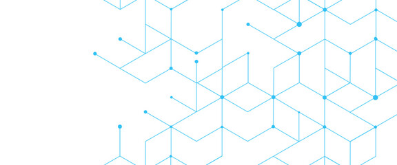 Poster - Vector modern geometric abstraction with lines and dots technology background