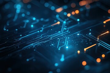 Poster - Intricate circuit board design with glowing pathways
