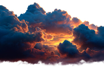 Wall Mural - Sunset hued clouds on a clear background