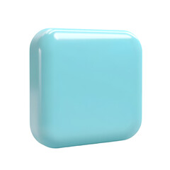 Aufkleber - Vibrant, light-blue, glossy, geometric object, ideal for modern design projects, or digital illustration.