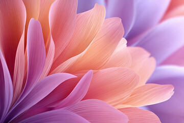 Poster - Close Up of Delicate Pink Purple Orange Flower Petals Soft Pastel Colors Dreamy Background
