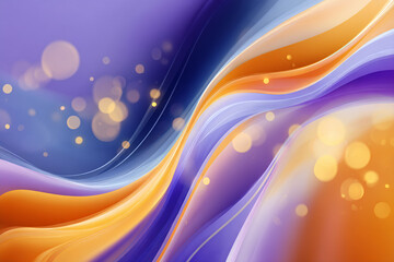 Poster - Abstract Fluid Waves Background with Purple Orange and Blue Gradient
