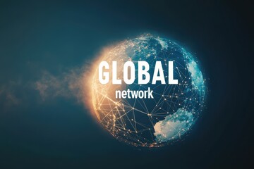 Poster - Creative graphic layout for advertising global network concept with modern design elements