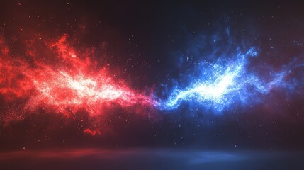 Poster - Abstract fire and ice energy clash background
