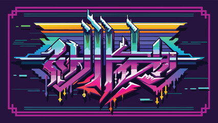 Poster - Bright and colorful vector illustration showcasing vibrant geometric shapes and typography with a futuristic style, emphasizing energetic graphic design elements