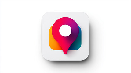 Modern Location App Icon Flat Design, iOS Style, Gradient Colors