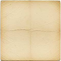 Poster - Vintage folded paper with creases and texture. Beige sheet of paper with folds and imperfections. Old paper background.