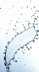 Poster - Water splash with droplets on a light background. Clean water concept. Liquid splash.