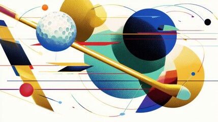 Poster - Abstract composition of geometric shapes and lines.