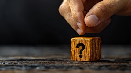 Poster - Root cause analysis incorporates concepts of problem and solution, frequently symbolized by a question mark in FAQs, which aids in defining issues, discovering answers, and conducting tests and