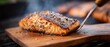 © Fernando - Delicious grilled salmon fillet on cedar plank with smoke, ready to serve Gourmet seafood cuisine concept for healthy eating and summer barbecue