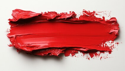 Poster - A white canvas serves as the backdrop for a striking red paint splash, forming an artistic picture