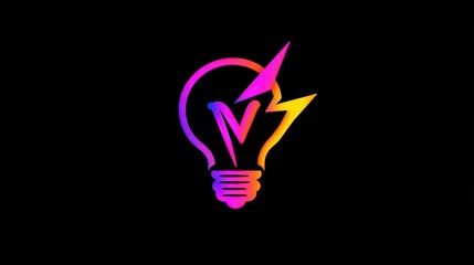 Poster - Create a dynamic light bulb icon that merges with a lightning bolt, representing instant inspiration and powerful creativity