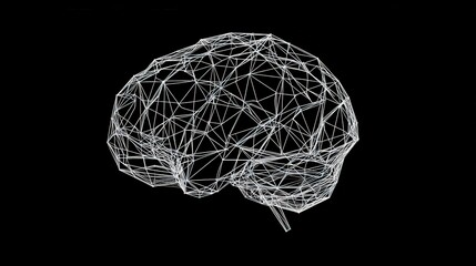 Leinwandbilder - Create a minimalist brain icon design using geometric lines and sharp edges.