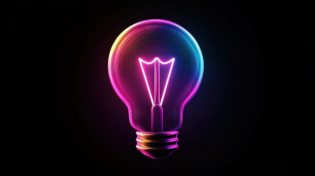 Create a minimalist light bulb icon with clean, sharp lines and a modern aesthetic.