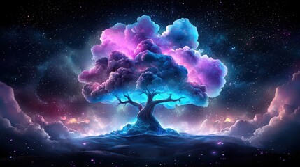 Poster - Colorful musical atmosphere around a fantasy-style piano, magical visual style