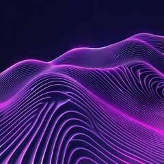 Poster - Neon Purple Waves in a Minimalist Way